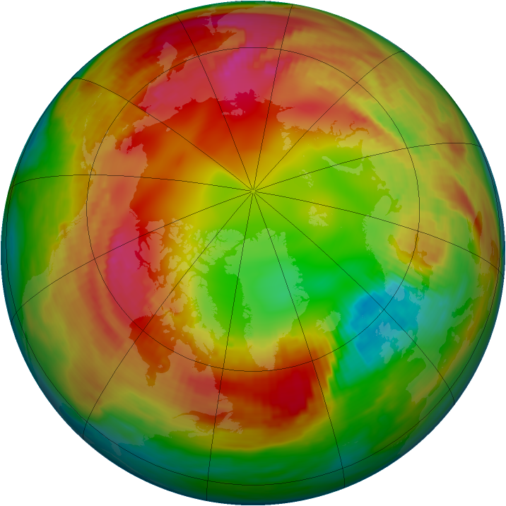Arctic ozone map for 31 January 1982